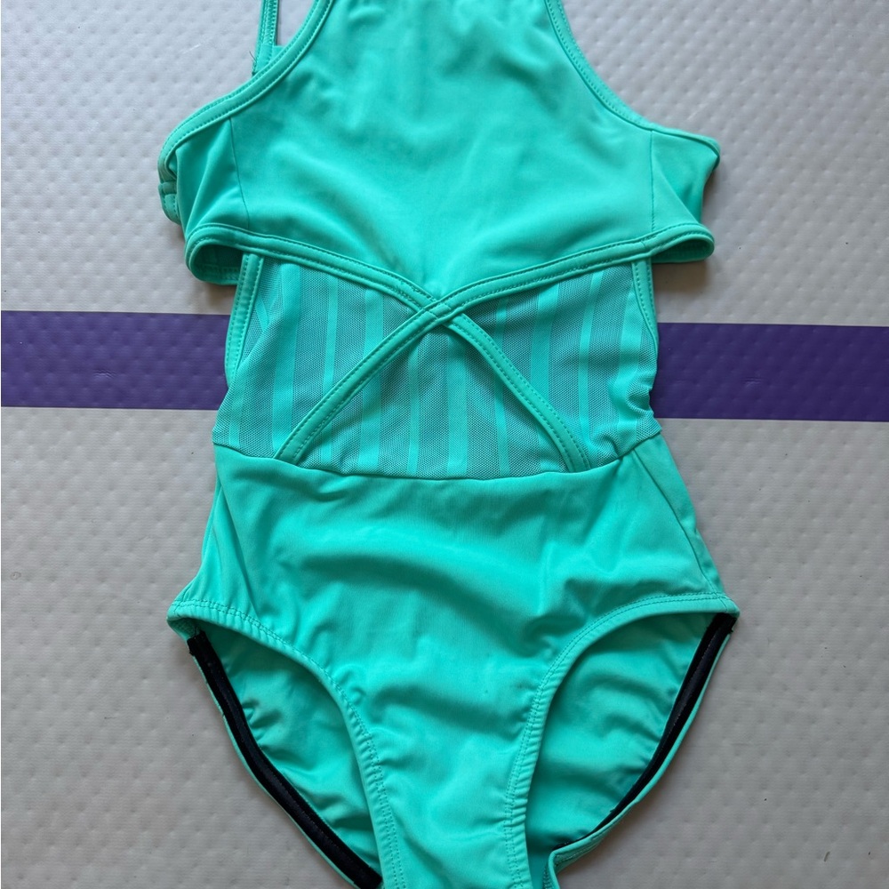 Vibrant aqua Kids leotard